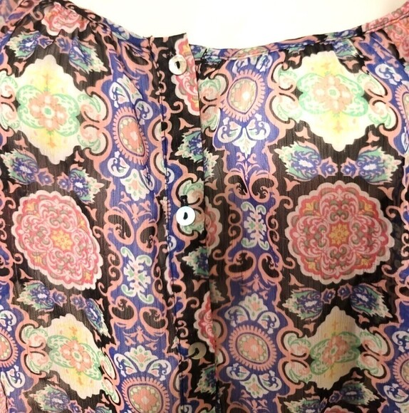 Olsenboye Boho Peasant Sheer Crop Top - Size  M - Picture 6 of 9